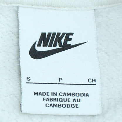 Nike Women White Pullover Hoodie Size S Cotton Blend Fleece