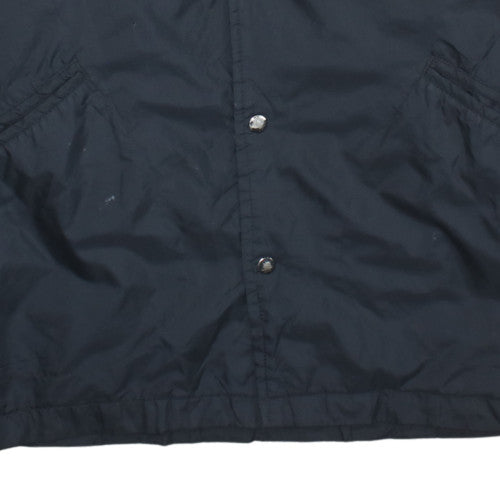 Affiniti Mens Blue Hooded Windbreaker Jacket L Nylon Embroidered 90s Style
