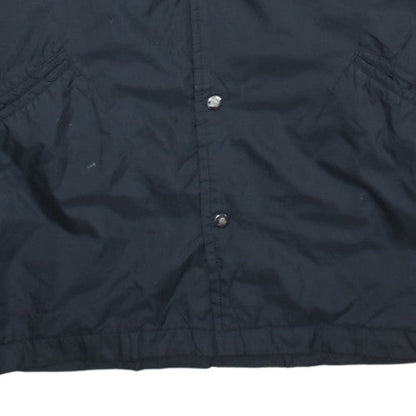 Affiniti Mens Blue Hooded Windbreaker Jacket L Nylon Embroidered 90s Style