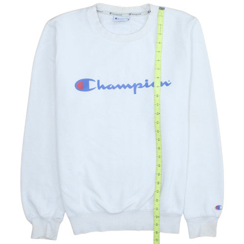 Champion Men’s White Pullover Sweatshirt M Logo Crew Neck