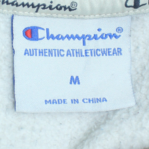 Champion Men’s White Pullover Sweatshirt M Logo Crew Neck