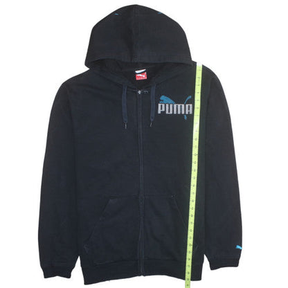 Puma Men's Black XL Full Zip Hoodie with Logo Design