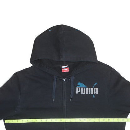 Puma Men's Black XL Full Zip Hoodie with Logo Design