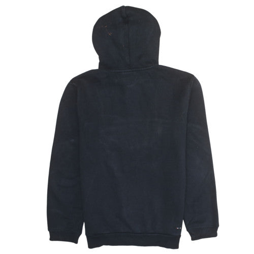 Napapijri Men's Black Pullover Hoodie L Graphic Logo Fleece