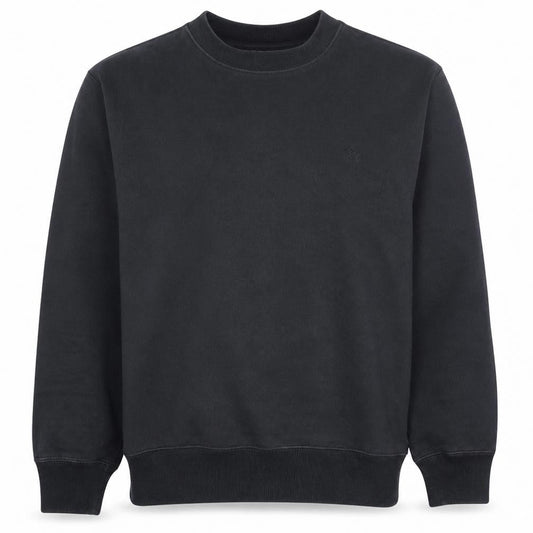 Front view of adidas Men's Black Crew Neck Sweatshirt M Regular Fit Cotton Blend