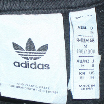 adidas Men's Black Crew Neck Sweatshirt M Regular Fit Cotton Blend