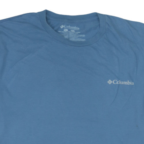 Columbia Mens Blue 2XL Graphic Dog Outdoor Cotton T-Shirt