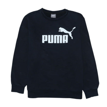 Puma Mens Black Crew Neck Sweatshirt M Classic Logo Pullover