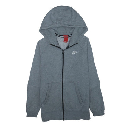 Nike Men's Grey Full Zip Hoodie M Regular Fit Fleece Sweatshirt