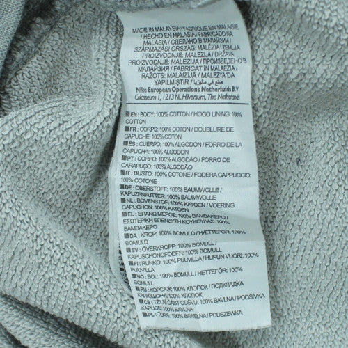 Nike Men's Grey Full Zip Hoodie M Regular Fit Fleece Sweatshirt