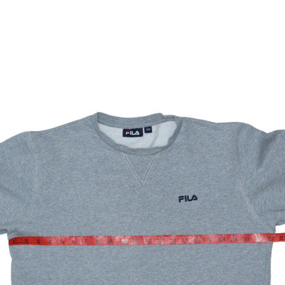 FILA Mens Grey Crew Neck Sweatshirt M Logo Pullover Sportswear