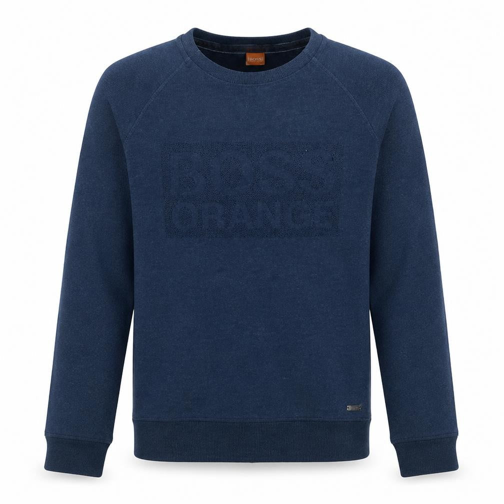 Hugo Boss Mens Blue Logo Crew Neck Pullover Sweatshirt M