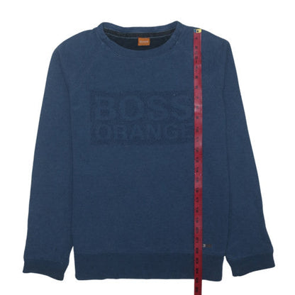 Hugo Boss Mens Blue Logo Crew Neck Pullover Sweatshirt M