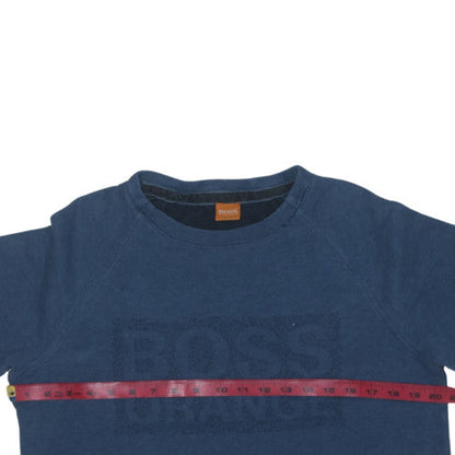 Hugo Boss Mens Blue Logo Crew Neck Pullover Sweatshirt M