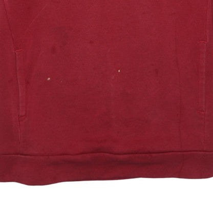 Adidas Men's Red Pullover Hoodie S Regular Fit Fleece Logo Sportswear