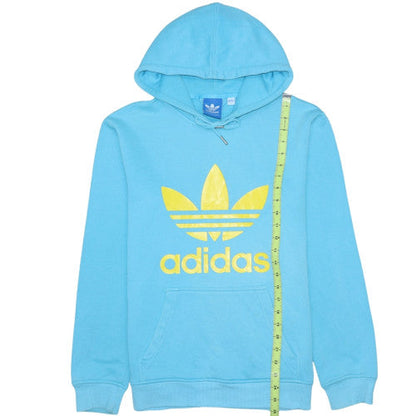 Adidas Men's Blue Pullover Hoodie S Graphic Logo Sportswear