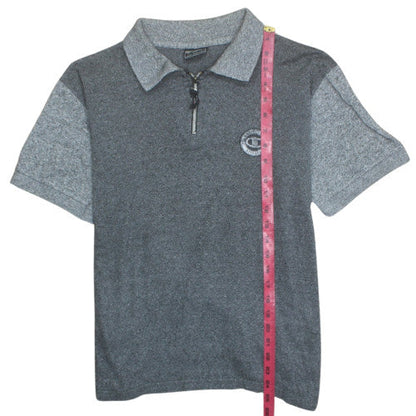 Champion Men's Grey 1/4 Zip Collared Henley Sweatshirt M