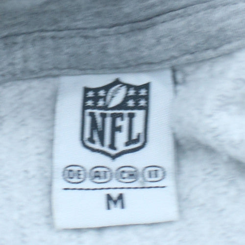 NFL Mens Grey Hoodie M Pullover Cotton Blend Logo Print