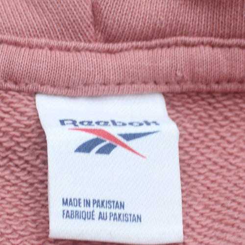 Reebok Womens Pink Pullover Hoodie Sweatshirt Size M Casual Cotton