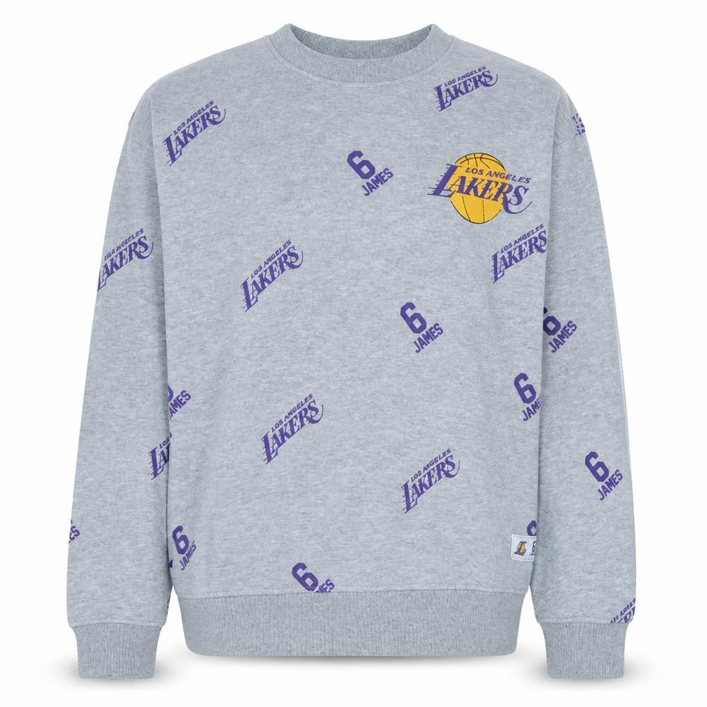 Primark NBA Los Angeles Lakers Grey Men's L Crew Neck Sweatshirt