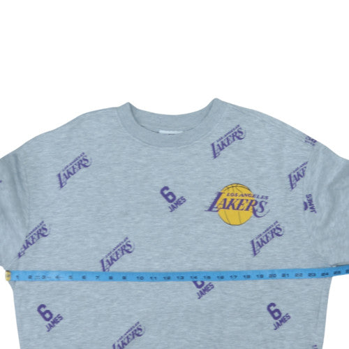 Primark NBA Los Angeles Lakers Grey Men's L Crew Neck Sweatshirt