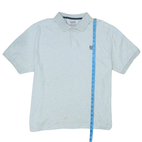 Chaps Men's Grey 2XL Cotton Blend Collared Short Sleeve Polo Shirt