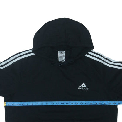 Adidas Mens Black XL Pullover Hoodie with Logo and Pockets