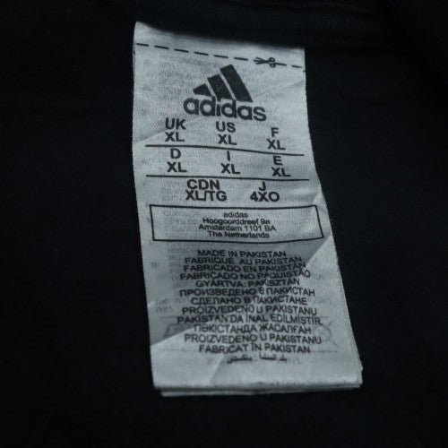 Adidas Mens Black XL Pullover Hoodie with Logo and Pockets