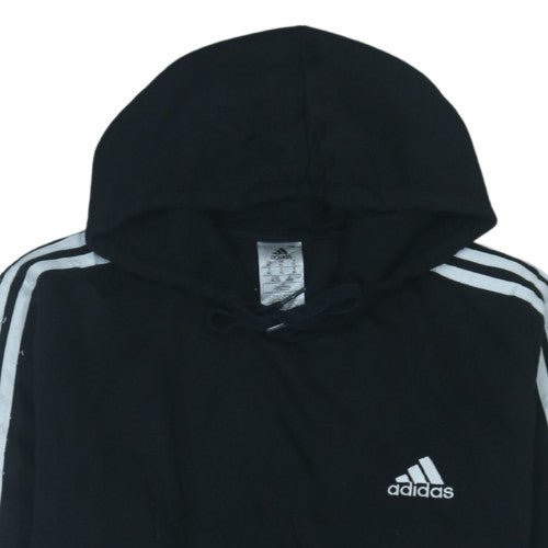 Adidas Mens Black XL Pullover Hoodie with Logo and Pockets