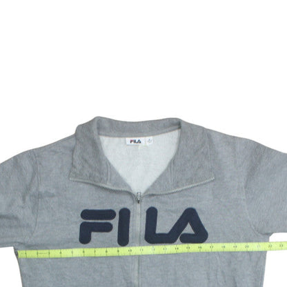 Fila Men's Grey Full Zip Sweatshirt M Logo Classic Style