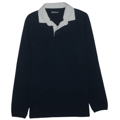 Barbour Mens Blue Long Sleeve Polo Shirt L Cotton Blend