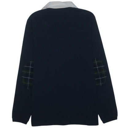 Barbour Mens Blue Long Sleeve Polo Shirt L Cotton Blend