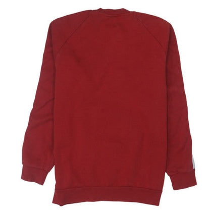 adidas Men Red Crew Neck Pullover Sweatshirt M Sports Fleece