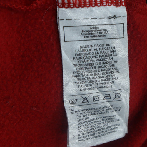 adidas Men Red Crew Neck Pullover Sweatshirt M Sports Fleece