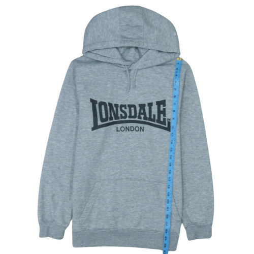 Lonsdale Men's Grey Pullover Hoodie M Logo Sportswear