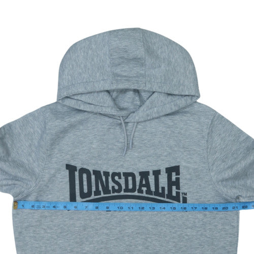 Lonsdale Men's Grey Pullover Hoodie M Logo Sportswear