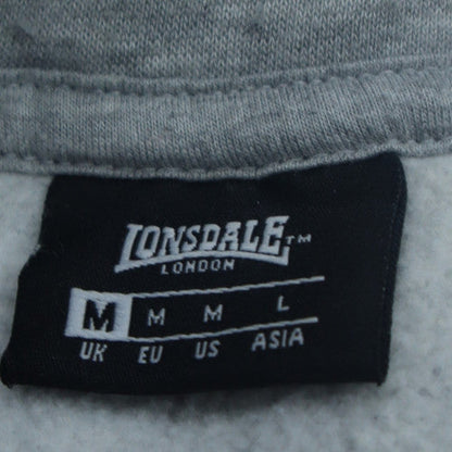 Lonsdale Men's Grey Pullover Hoodie M Logo Sportswear