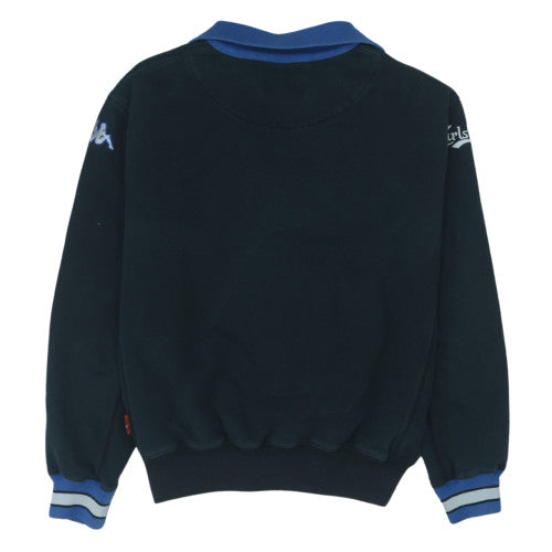 Kappa Men Black Blue Large 1/2 Zip FC Copenhagen Sweatshirt