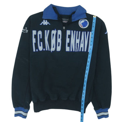 Kappa Men Black Blue Large 1/2 Zip FC Copenhagen Sweatshirt
