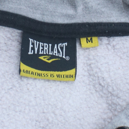 Everlast Men’s Grey Pullover Hoodie M Fleece Logo Sportswear