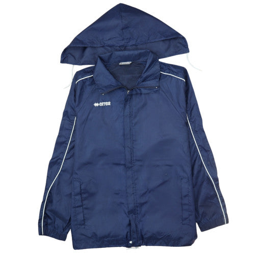 Erreà Men's Blue Hooded Windbreaker Jacket Size S Regular Fit