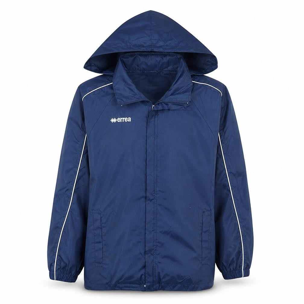 Erreà Men's Blue Hooded Windbreaker Jacket Size S Regular Fit