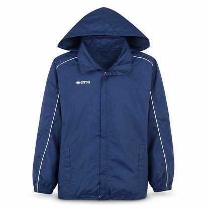 Erreà Men's Blue Hooded Windbreaker Jacket Size S Regular Fit