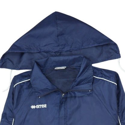 Erreà Men's Blue Hooded Windbreaker Jacket Size S Regular Fit