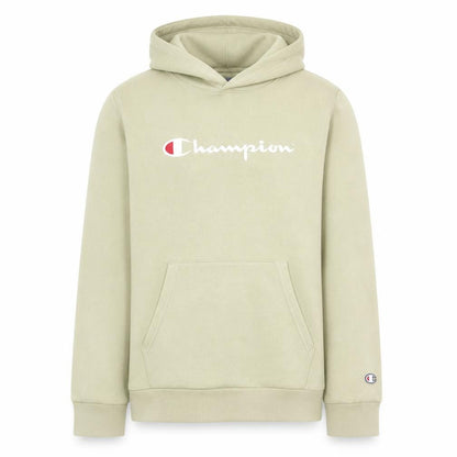 Champion Boys Beige Pullover Hoodie 15-16 Years 2XL Fleece Logo Sweatshirt