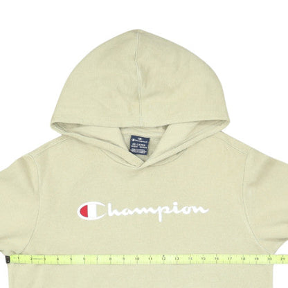 Champion Boys Beige Pullover Hoodie 15-16 Years 2XL Fleece Logo Sweatshirt