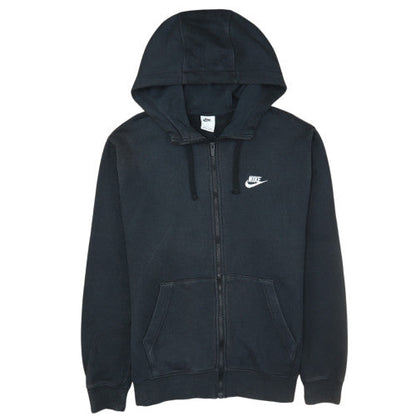 Nike Men's Black Full Zip Hoodie L Fleece Regular Fit