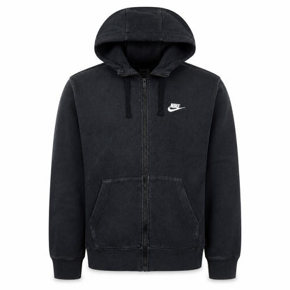 Nike Men's Black Full Zip Hoodie L Fleece Regular Fit