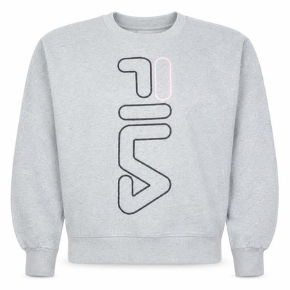Fila Women Grey Logo Crew Neck Pullover Sweatshirt Size S