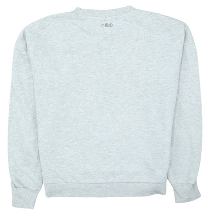FILA Women Grey Logo Crew Neck Pullover Sweatshirt Size S